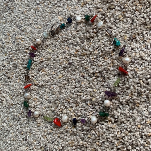 SILPADA Multi-stone gemstone Necklace N1033 Sterling Toggle Necklace - Picture 3 of 3